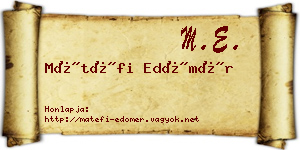 Mátéfi Edömér névjegykártya